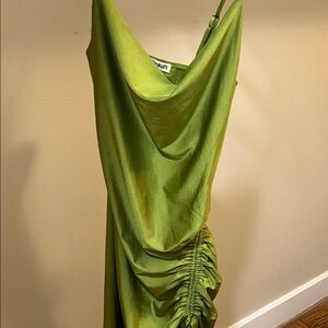 Inspired Hearts Elegant Green Satin Dress